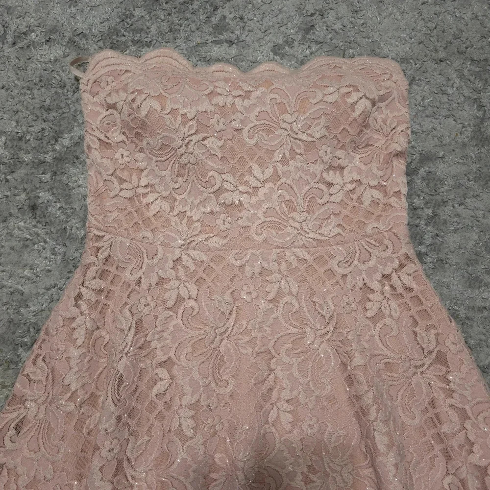 ✨️4/$20. Juniors Scalloped Lace High-Low Cocktail & Wedding Guest Formal Dress - Picture 6 of 16